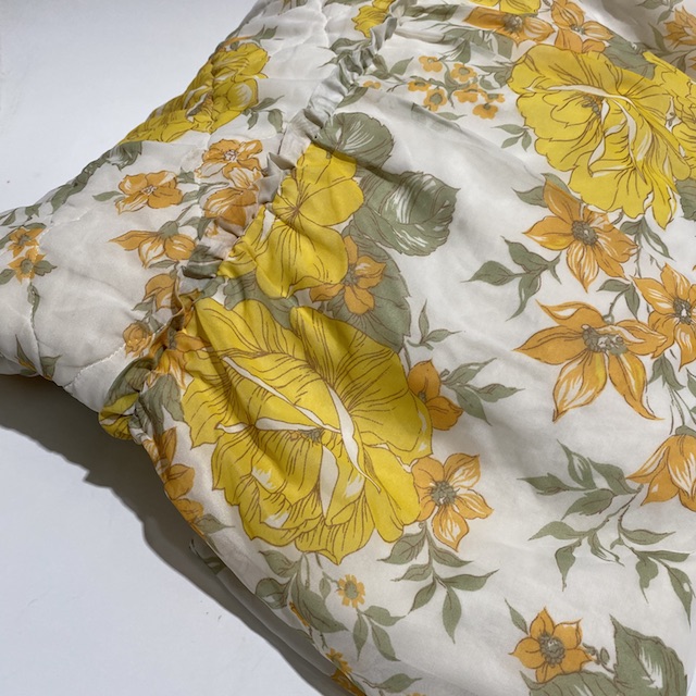 BLANKET, Bedspread - Floral Yellow Orange